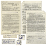Two March 1959 Contracts Signed by Moe Howard, Who Signs One 3 Stooges / Moe Howard & the Other Moe Howard -- Contracts for Three Stooges Performances -- Each Measures 8.5 x 14, Very Good